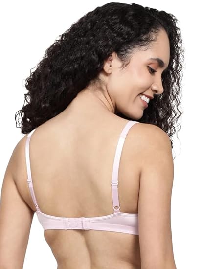 Jockey 1820 Women’s Nylon Wirefree T-Shirt Bra – Full Coverage with Stylised Mesh & Soft Microfiber